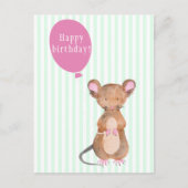Happy Birthday | Postkarte für Niedliche Holzmouse (Vorderseite)
