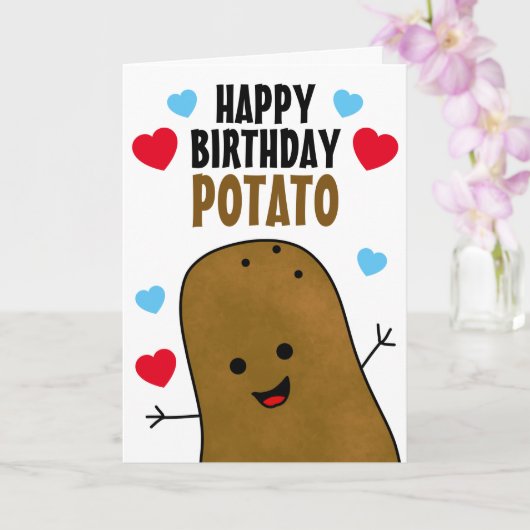Happy Birthday Potato Karte (Orchidee)