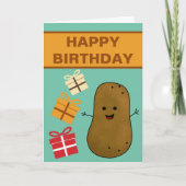 Happy Birthday Potato mit Geschenken Karte (Vorderseite)