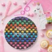 Happy Birthday Potholder Karo Pattern Pappteller (Party)