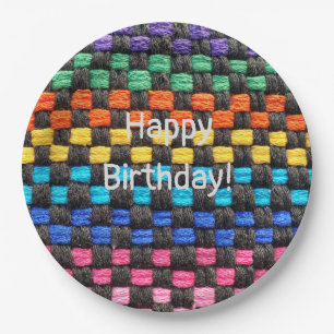Happy Birthday Potholder Karo Pattern Pappteller