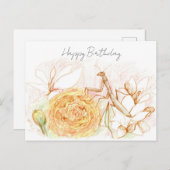 Happy Birthday Praying Mantis Garden Bug Postkarte (Vorne/Hinten)