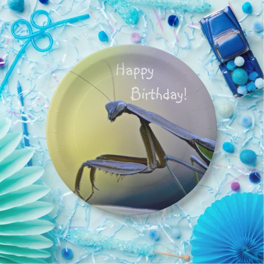 Happy Birthday Praying Mantis Pappteller (Party)
