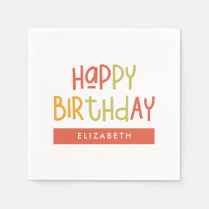 Happy Birthday Preppy Playful Fun Einfache Begrü Serviette