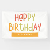Happy Birthday Preppy Playful Fun Einfache Begrüßu Banner (Horizontal)