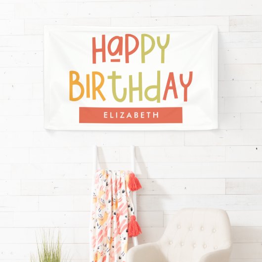 Happy Birthday Preppy Playful Fun Einfache Begrüßu Banner (Insitu)