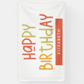 Happy Birthday Preppy Playful Fun Einfache Begrüßu Banner (Vertikal)
