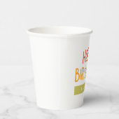 Happy Birthday Preppy Playful Fun Einfache Begrüßu Pappbecher (Rechts)