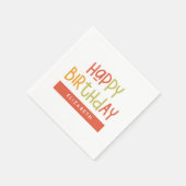 Happy Birthday Preppy Playful Fun Einfache Begrüßu Serviette (Ecke)