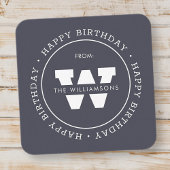 Happy Birthday Preppy Simple Family Monogram Mitteilungskarte