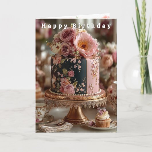 Happy Birthday Pretty Pink Peonies & Roses Karte (Vorderseite)