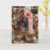Happy Birthday Pretty Pink Peonies & Roses Karte (Gelbe Blume)