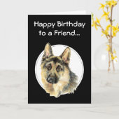 Happy Birthday Priceless Friend, German Shepherd Karte (Gelbe Blume)