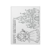Happy Birthday Princess Coloring Notizblock (Rotiert)