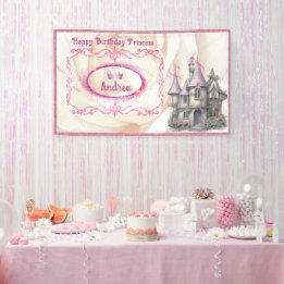 Happy Birthday Princess & Fairy Tale Party Banner