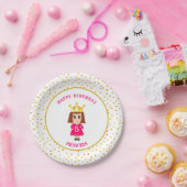 Happy Birthday Princess & Gold Confetti Pappteller (Party)