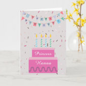 Happy Birthday Princess Karte (Gelbe Blume)