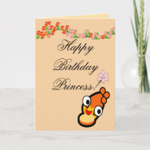 Happy Birthday Princess Niedlich Face Card
