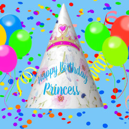 Happy Birthday Princess Paper Party Hat Partyhütchen