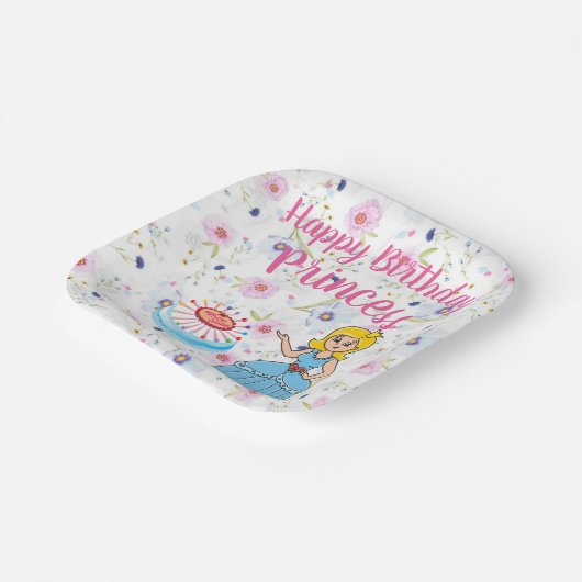 Happy Birthday Princess Pappteller (Gewinkelt)