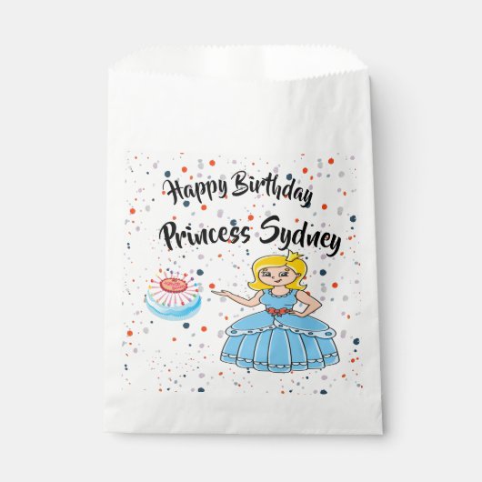 Happy Birthday Princesses Party Geschenktütchen (Vorderseite)