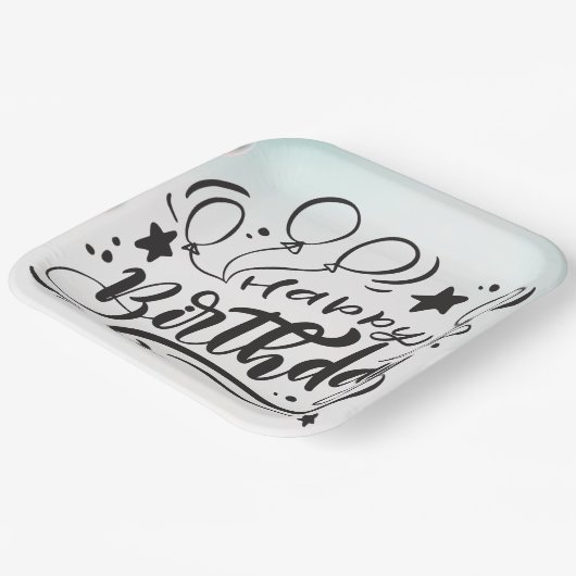 Happy Birthday Printed Custom Niedlich Tellers Pappteller (Gewinkelt)