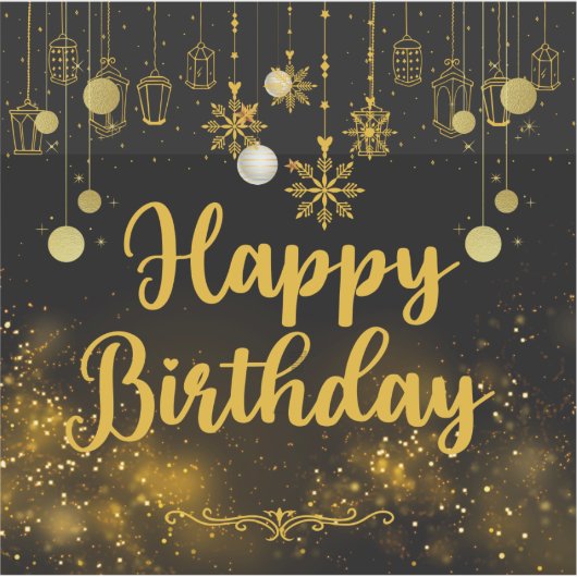 Happy Birthday Printed Sticker (Vorderseite)