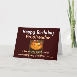 Happy Birthday Proofreader Karte