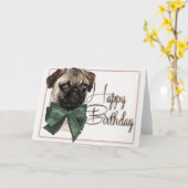 Happy Birthday Pug Card Karte (Gelbe Blume)
