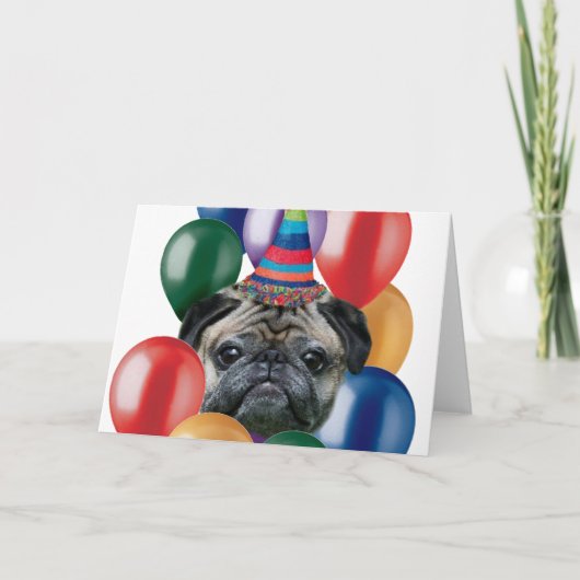 Happy birthday Pug dog Karte (Vorderseite)