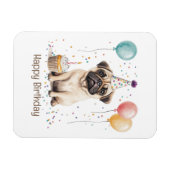 Happy Birthday Pug Dog Magnet (Horizontal)