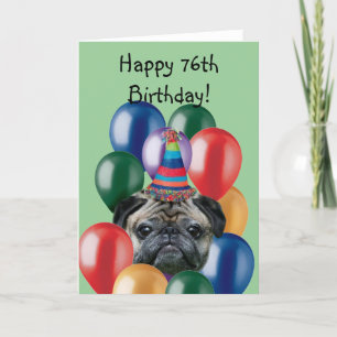 Happy Birthday Pug greeting card Karte