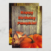 Happy Birthday Pumpkin Einladung (Vorne/Hinten)