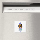 Happy Birthday Pup 2 Inch Square Magnet (In Situ (Geschirrspüler))
