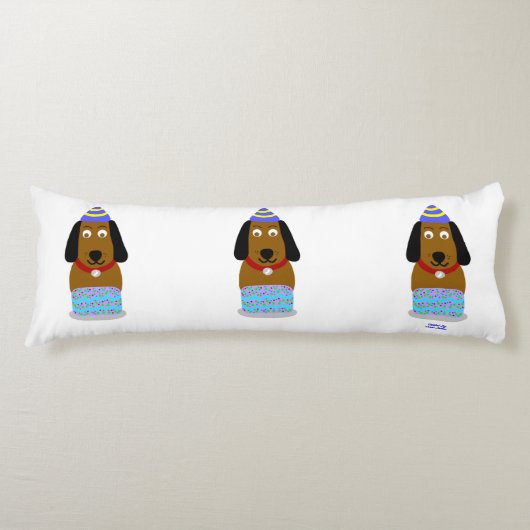 Happy Birthday Pup Body Pillow Seitenschläferkissen (Vorderseite)