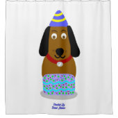 Happy Birthday Pup Duschvorhang (Vorderseite)