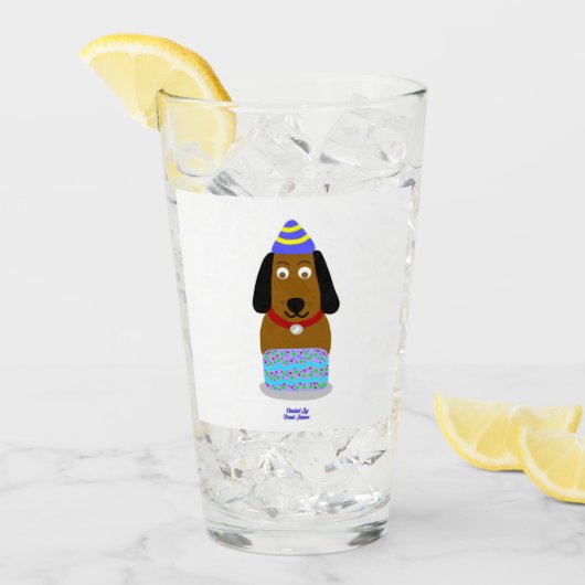Happy Birthday Pup Glass Tumbler (Vorderseite Ice)