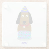 Happy Birthday Pup Glass Untersetzer (Rückseite)