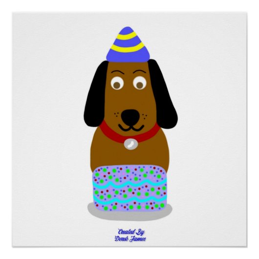 Happy Birthday Pup Glossy Poster (Vorderseite)