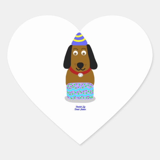Happy Birthday Pup Heart Sticker (Vorderseite)
