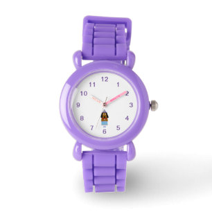 Happy Birthday Pup Kids Red Glitzer Strap Watch Armbanduhr