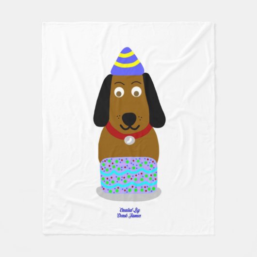 Happy Birthday Pup Medium Fleece Blanket (Vorderseite)