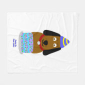 Happy Birthday Pup Medium Fleece Blanket (Vorderseite (Horizontal))