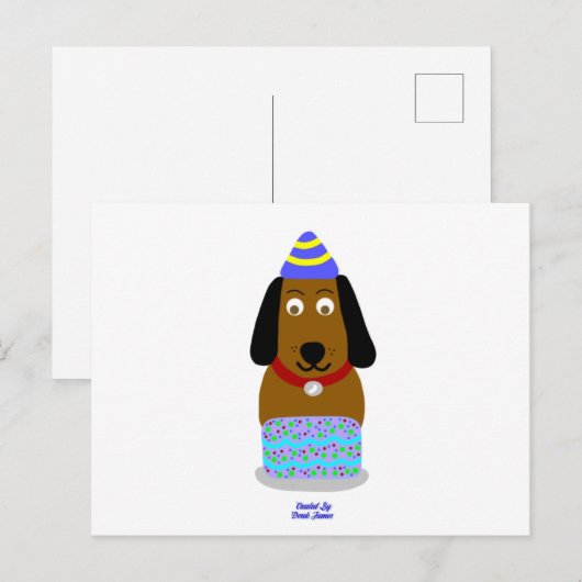 Happy Birthday Pup Postcard Postkarte (Vorne/Hinten)