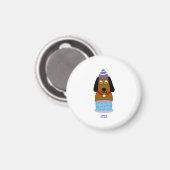 Happy Birthday Pup Round Magnet (Vorderseite/Rückseite)