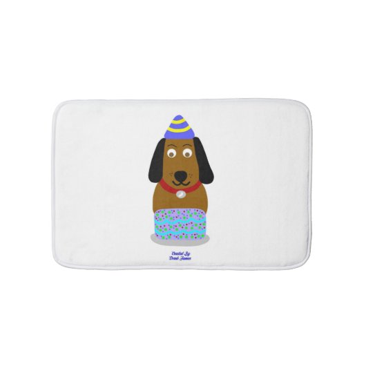 Happy Birthday Pup Small Bath Mat Badematte (Vorderseite)