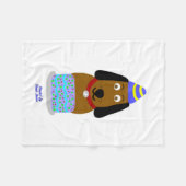 Happy Birthday Pup Small Fleece Blanket (Vorderseite (Horizontal))