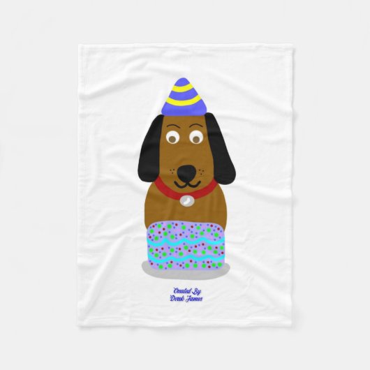 Happy Birthday Pup Small Fleece Blanket (Vorderseite)