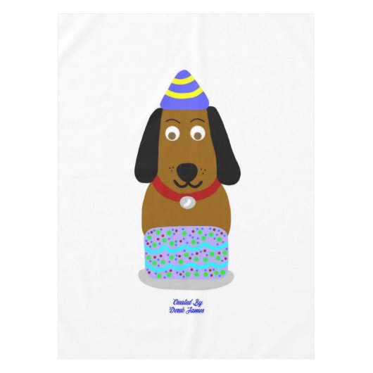 Happy Birthday Pup Tablecloth Tischdecke (Vorderseite)
