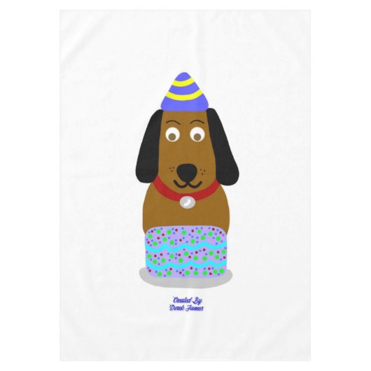 Happy Birthday Pup Tablecloth Tischdecke (Vorderseite)